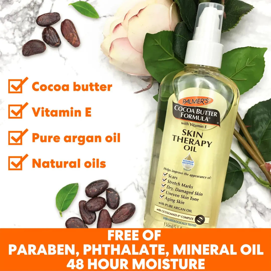 Palmer's Cocoa Butter Skin Therapy Oil for Scars, Stretch Marks, Uneven Skin Tone & Ageing Skin (150ml)