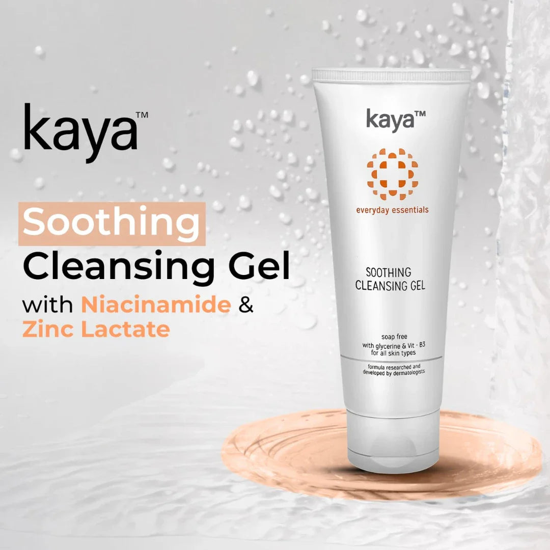 Kaya Clinic Soothing Cleansing Gel Soap Free & Gentle Face Wash with Niacinamide for Daily Use for All Skin Types, 100ml