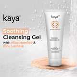 Kaya Clinic Soothing Cleansing Gel Soap Free & Gentle Face Wash with Niacinamide for Daily Use for All Skin Types, 100ml