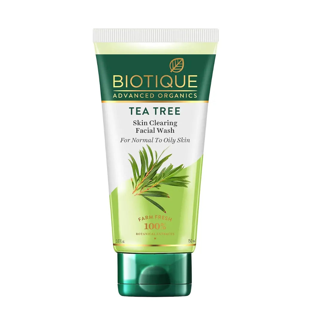 Biotique Tea Tree Skin Clearing Normal to Oily Skin Face Wash, 150 ml | Treats Acne, Pimples, Clear