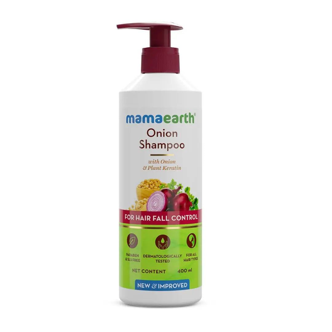 Mamaearth Onion Shampoo for Anti Hair Fall & Hair Growth with Onion Oil & Plant Keratin 400ml