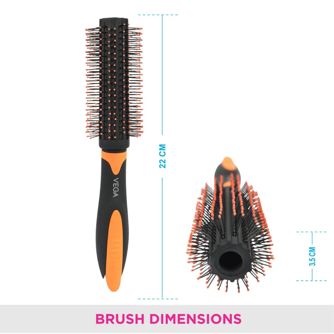 Vega Round Hair Brush (India's No.1* Hair Brush Brand) With Sectioning Clip (E20-RB)