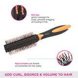 Vega Round Hair Brush (India's No.1* Hair Brush Brand) With Sectioning Clip (E20-RB)