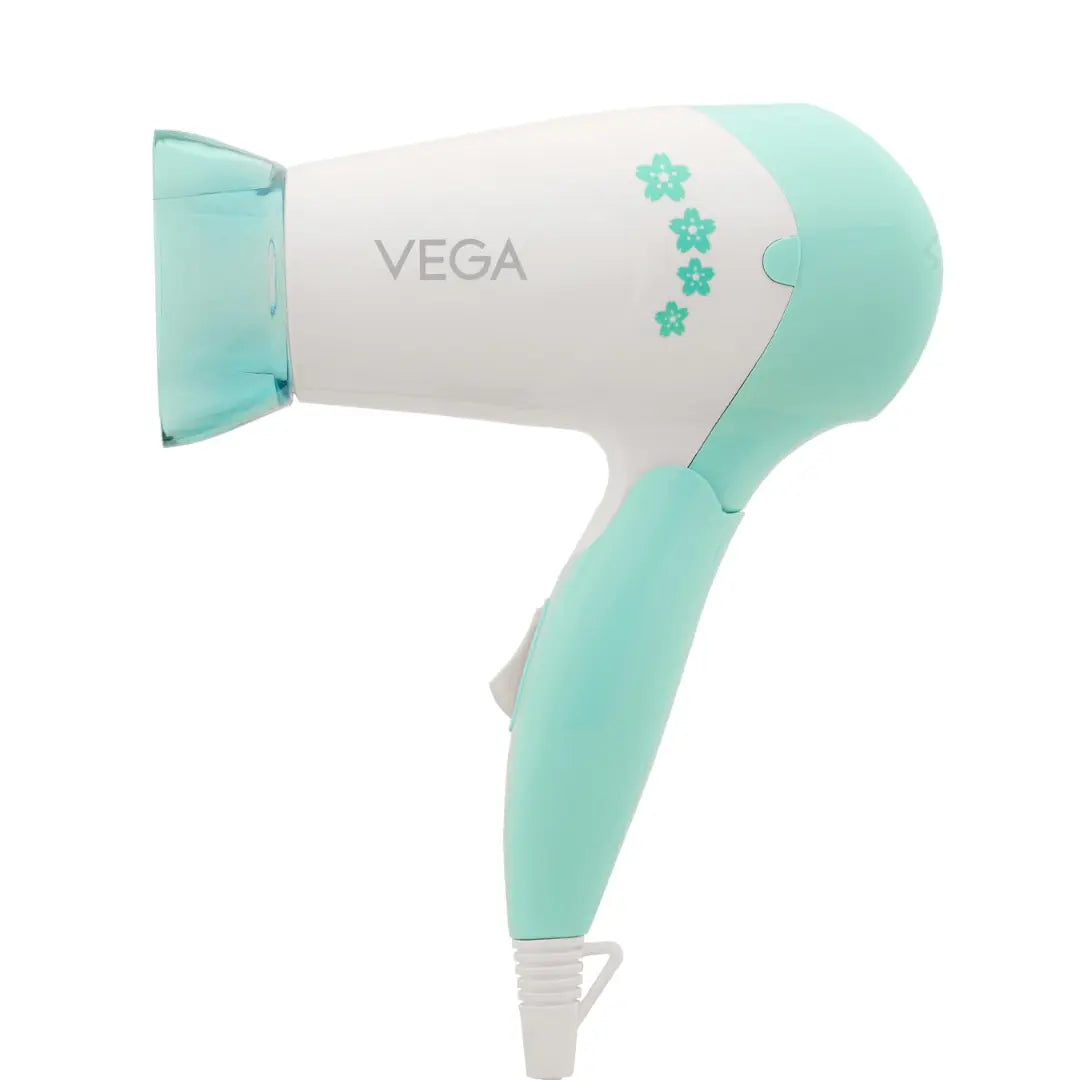 VEGA VHDH-20N Insta Glam Foldable 1000 Watts Hair Dryer - White & Blue