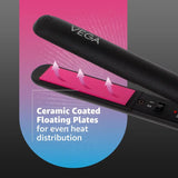 Vega Adore Hair Straightener for Women with Ceramic Coated Plates & Quick Heat-Up, Power ON/OFF Button,, Easy Lock Button, 1 Year Warranty, (VHSH-18), (Made in India), Black