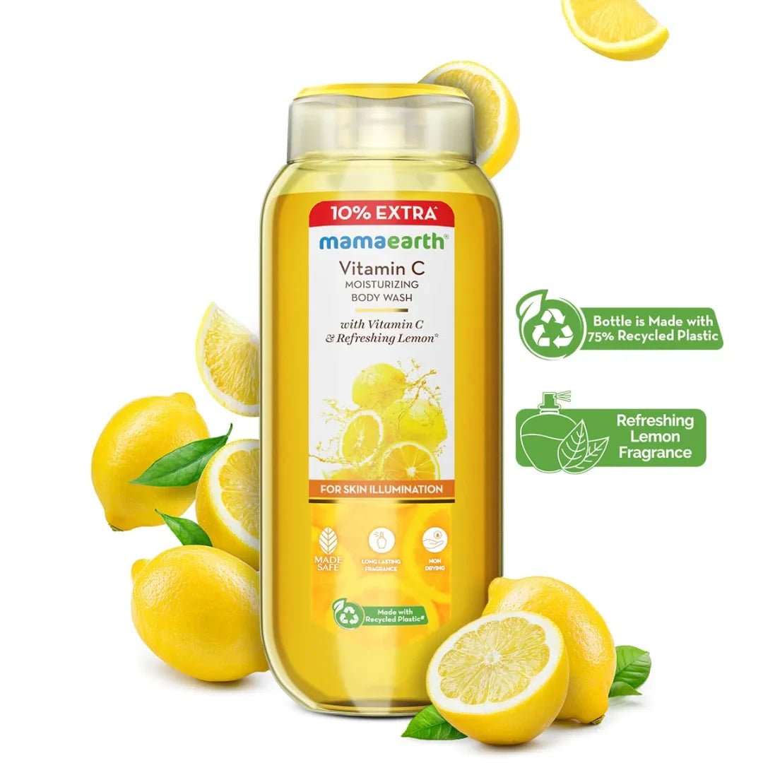 Mamaearth Vitamin C Moisturizing Body Wash with Vitamin C & Refreshing Lemon  for Skin Illumination (275ml)