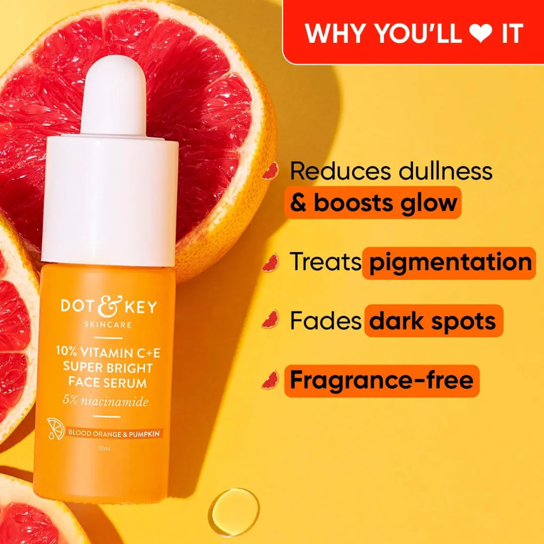 Dot & Key 10% Vitamin C + E, 5% Niacinamide Serum | Vitamin C Serum For Glowing Skin (30ml)