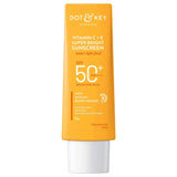 DOT & KEY Vitamin C + E Super Bright Sunscreen Spf 50 |Water-Light,UVA/UVB & Blue Light Protection|For Even Toned & Glowing Skin|With Liquid Spf 50+++| No White Cast| For All Skin Types (80g)