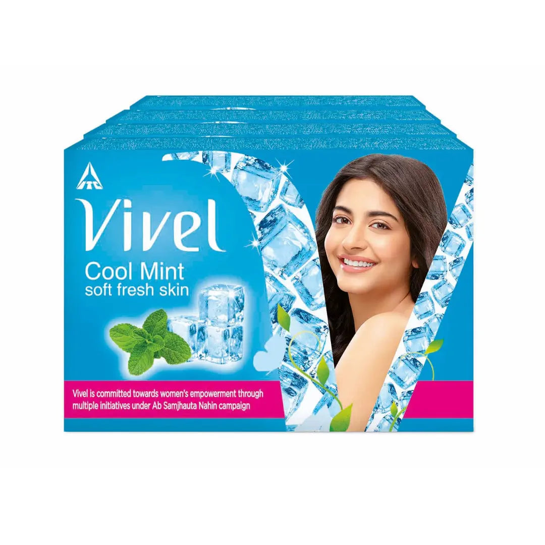 Vivel Cool Mint, Soft Fresh Skin Soap Pack of 4  (150g *4)