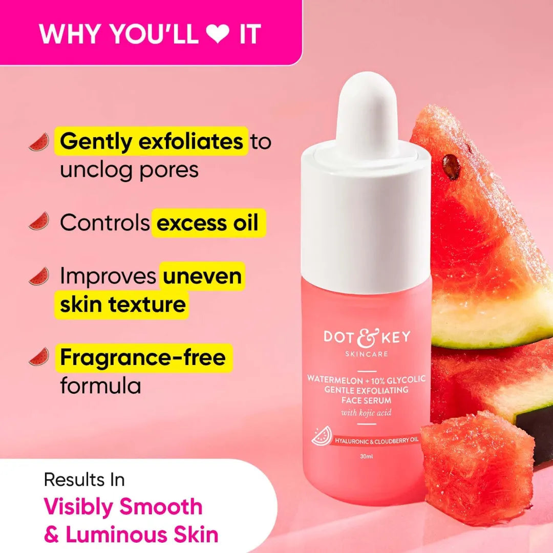 Dot & Key Watermelon 10% Glycolic Gentle Exfoliating Face Serum (30ml)