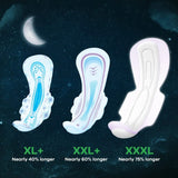 WHISPER BINDAZZZ NIGHTS SANITARY PADS, 20 XXXL PADS, UPTO 0% LEAKS ALL NIGHT LONG, FOR HEAVY FLOW, 75% LONGER & WIDER BACK, COMFORTABLE CUSHIONY SOFT WINGS, DISPOSABLE WRAPPER