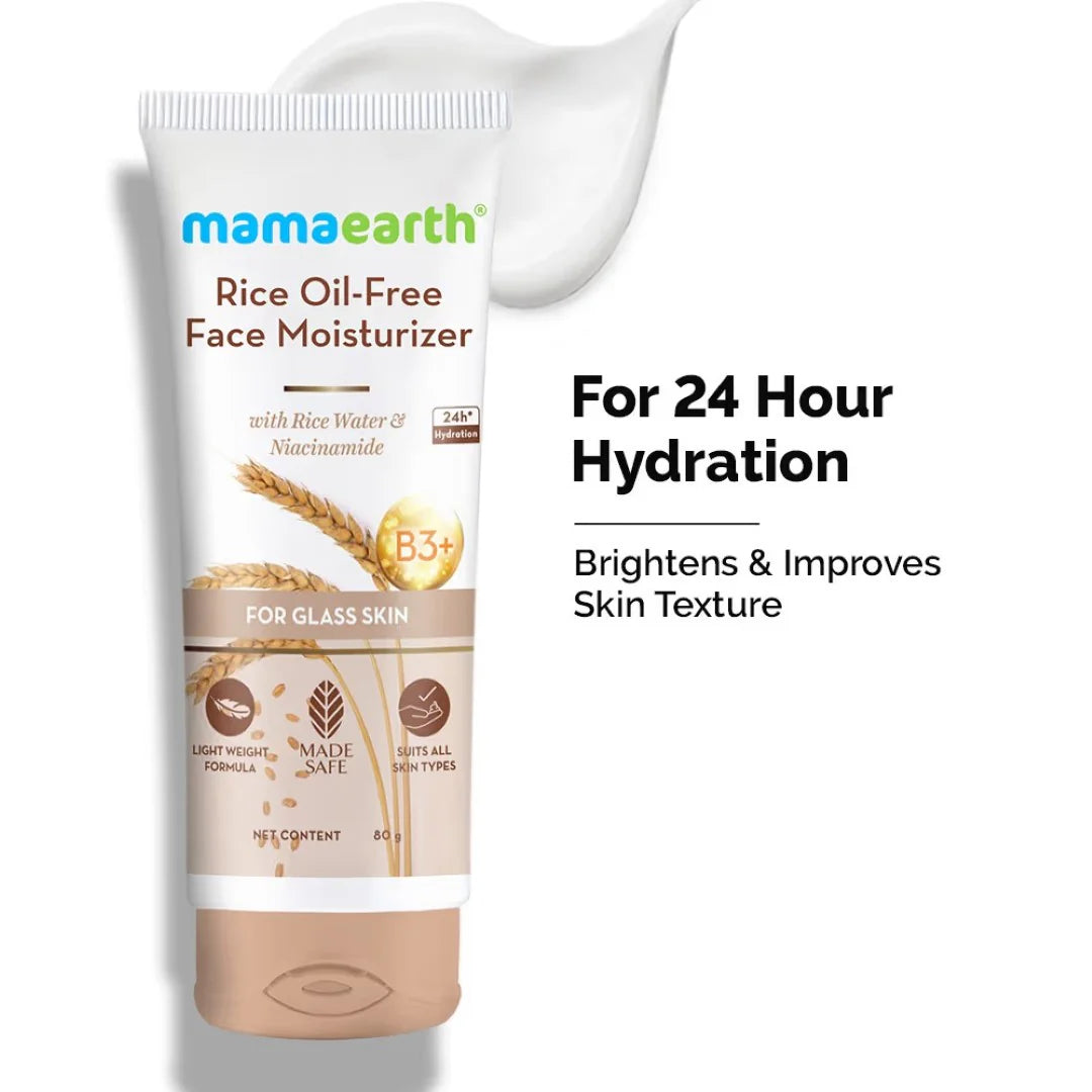 Mamaearth Rice Oil-Free Face Moisturizer With Rice Water & Niacinamide (80gm)