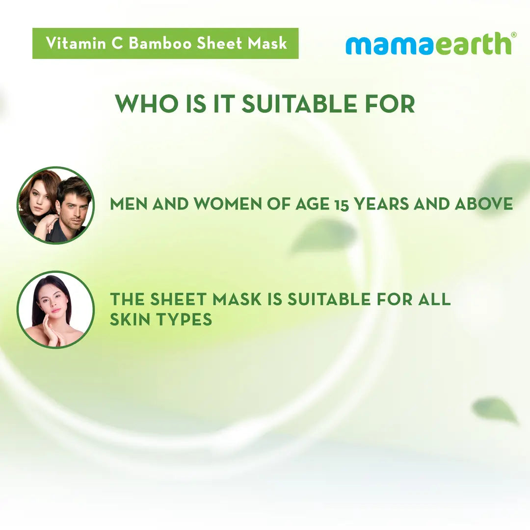 Mamaearth Vitamin C Bamboo Sheet Mask with Vitamin C & Honey for Skin Illumination (25g)