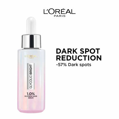 L'Oreal Paris Glycolic Bright Serum With 1% Glycolic Acid & Niacinamide, Reduces Dark Spots (15ml)