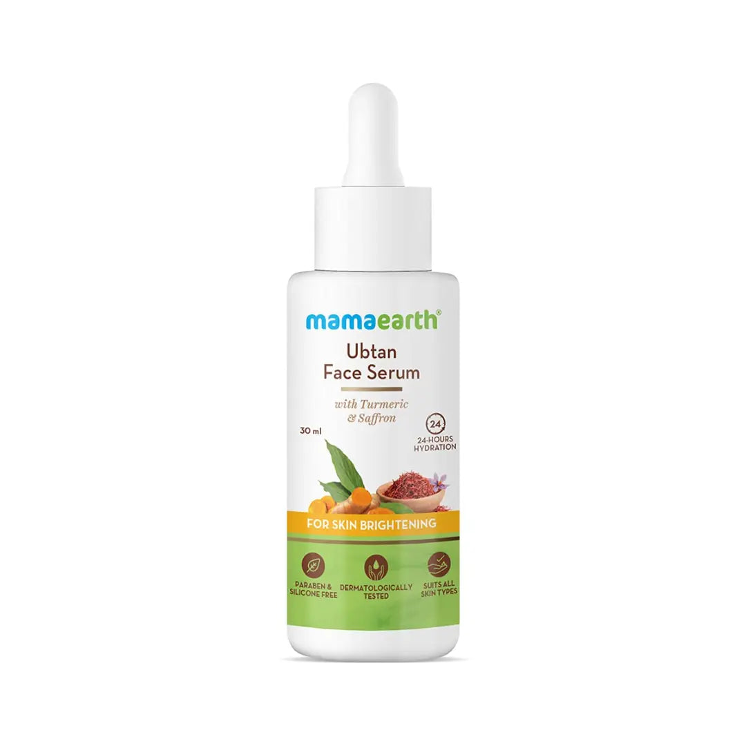 Mamaearth Ubtan Face Serum for glowing skin with Turmeric & Saffron for Skin Brightening 30ml