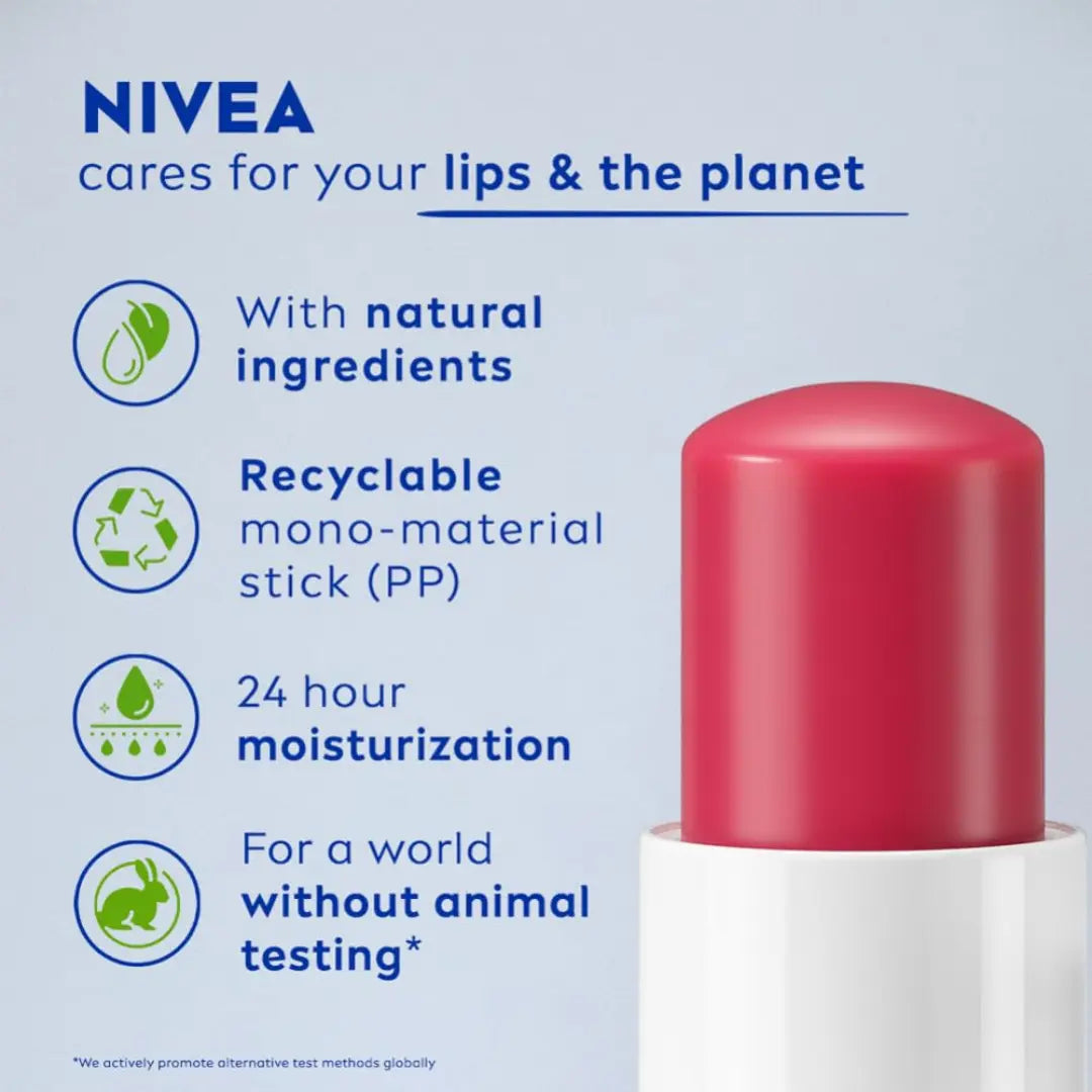 NIVEA Lip Balm, Fruity Cherry Shine, 4.8g