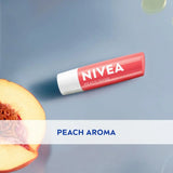 NIVEA Lip Balm, Fruity Peach Shine, 4.8g