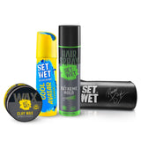 SET WET Styling Kit- Cool Avatar Deodorant for Men 150ml, Clay Wax 60g, Extreme Hold Hair Spray for men 200ml