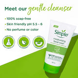 Simple Kind To Skin Moisturising Facial Wash 150 ml for normal to dry skin | 100% soap-free gentle cleanser for women & men