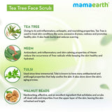 Mamaearth Tea Tree Face Scrub with Tea Tree and Neem for Skin Purification - 100g