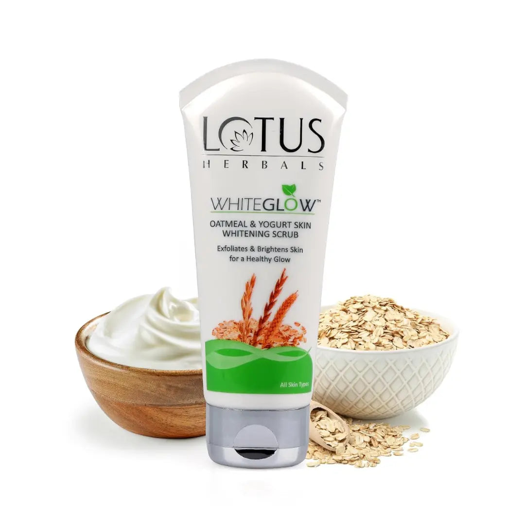 Lotus Herbals Whiteglow Oatmeal & Yogurt Skin Whitening Scrub - 50g