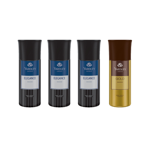 Yardley London Elegance-3,Gold-1 Deo Combo For Men(Pack Of 4)